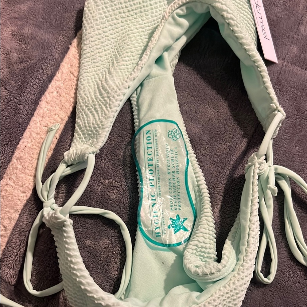 Women’s Mint Green Bikini Set top Medium Bottom Large - Picture 11 of 11